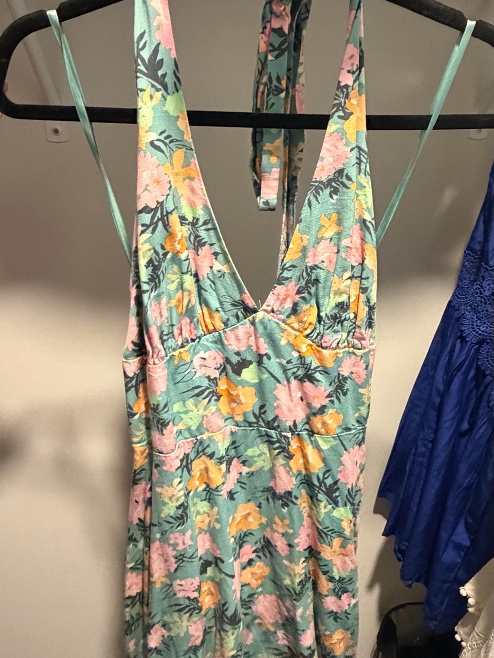 wild fable Mint Green Floral Mini Dress with Pink & Yellow Flowers